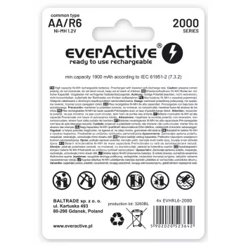 Everactive EVHRL6-2000 įkraunama baterija AA NiMH