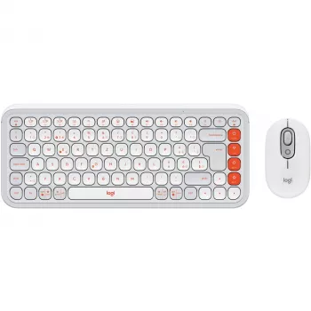 Pelių ir klaviatūrų rinkinys Logitech POP Icon Combo Bluetooth QWERTZ Šveicariškas Oranžinis Baltas