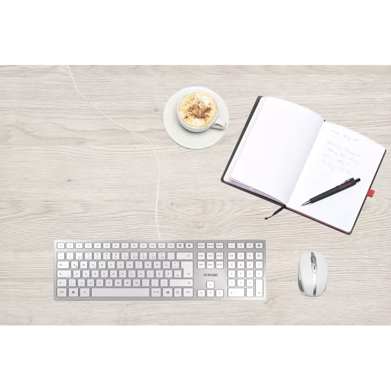 Klaviatūra CHERRY KC 6000 SLIM Universal USB QWERTZ Vokiška sidabrinė