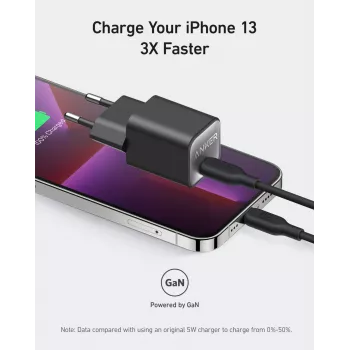 Vidinis AC įkroviklis Anker 511 Nano 3 — 30W, 1× USB-C, 100–240V, juodas