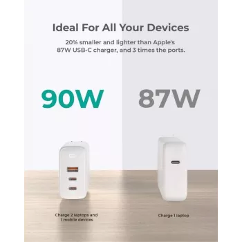 AUKEY PA-B6S Baltas Omnia Mix GaN itin greitas sieninis įkroviklis