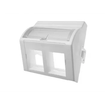 Adapteris 45x45 2xRJ45 išgaubtas kampinis Alantec OS022 — 2 prievadų RJ45 kampinis adapteris