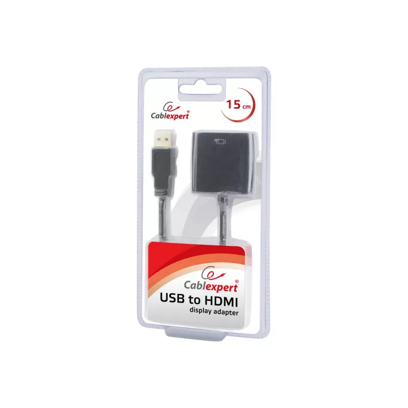 USB grafikos adapteris GEMBIRD A-USB3-HDMI-02, HDMI išvestis, iki 1920x1080, juodas, 36 g