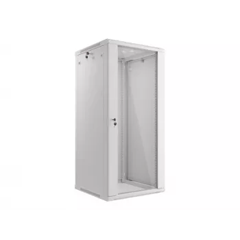 Lanberg sieninis montavimo stovas 19'' 27U 600x600mm pilkas (stiklinės durys)