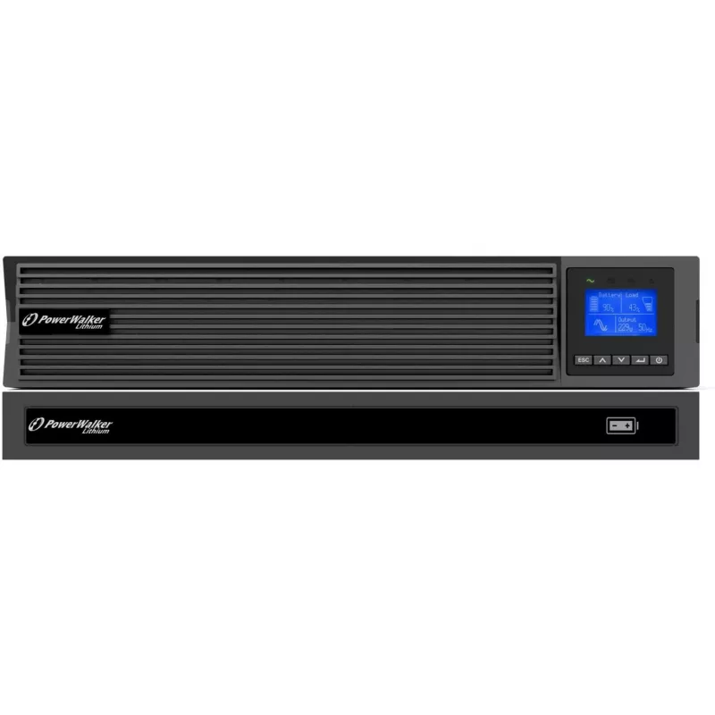 UPS Rack PowerWalker VFI 3000 LICR IoT PF1 ON-LINE 3000VA 8x IEC C13 USB-B RS-232 LCD 2U