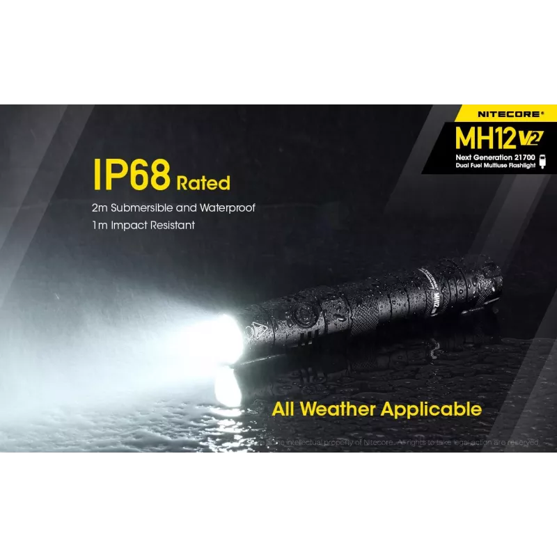 Rankinis žibintuvėlis Nitecore MH12 V2 Juodas