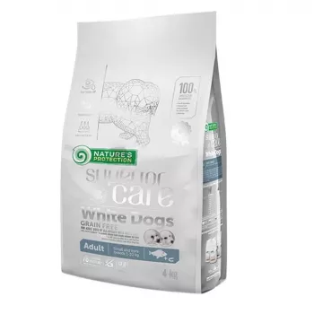 Nature’s Protection White Dogs GF White Fish Adult Small 4 kg – sausas šunų ėdalas be grūdų