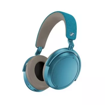 Ausinės Sennheiser Momentum 4 Wireless — viršugalvinės Bluetooth 5.2, 60 h baterija, aktyvus triukšmo slopinimas, 3,5 mm, mėlynos