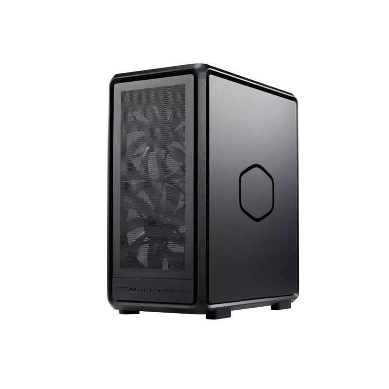 PC Midi Tower Cooler Master MasterFrame 500 Mesh — Juodas su permatomu šonu, palaiko ATX/EATX, 2x200mm priekyje, 1x120mm gale