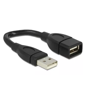 USB kabelis DeLOCK 15 cm USB 2.0 USB A juodas