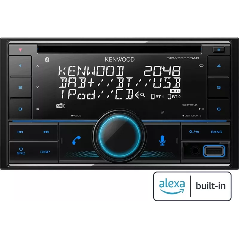 Kenwood DPX-7300DAB 2 DIN automobilinis medijos imtuvas su DAB+ radiju ir Bluetooth