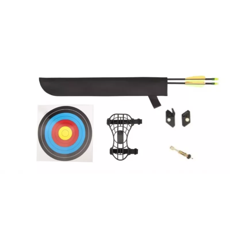 Lankas kompoundinis POE LANG EK Chameleon Black 10–15 lb, aliuminis, 930 mm, 22 colių virvelė, su 2 strėlėmis ir aksesuarais