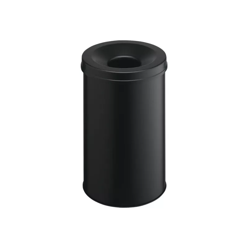 Durable 330601 apvali plieninė šiukšliadėžė su gesinamuoju dangčiu, 30 l, juoda