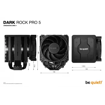 be quiet! Dark Rock Pro 5 procesoriaus oro aušintuvas 120/135 mm juodas