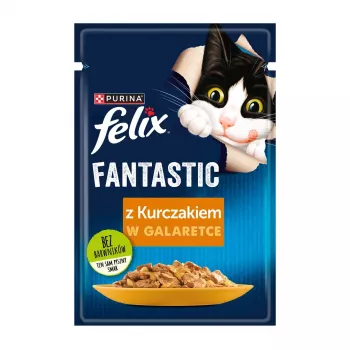 Šlapias kačių maistas Felix PURINA maišelyje 85 g – vištienos skonis, suaugusioms katėms