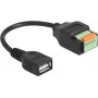 DeLOCK USB 2.0 laidas Type-A lizdas į gnybtų bloką 15 cm