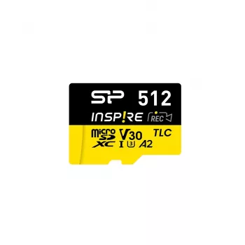 Silicon Power Inspire 512 GB MicroSDXC V30 UHS-I U3 A2 4K atminties kortelė su adapteriu (SP512GBSTXLA2V1NSP)