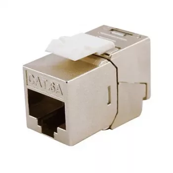 EKRANUOTAS CAT.6A LIEKNASIS KEYSTONE JACK, EQUIP 767223, BEĮRANKIS, RJ-45, PLOKŠČIAS, SIDABRINIS, 8 VNT.