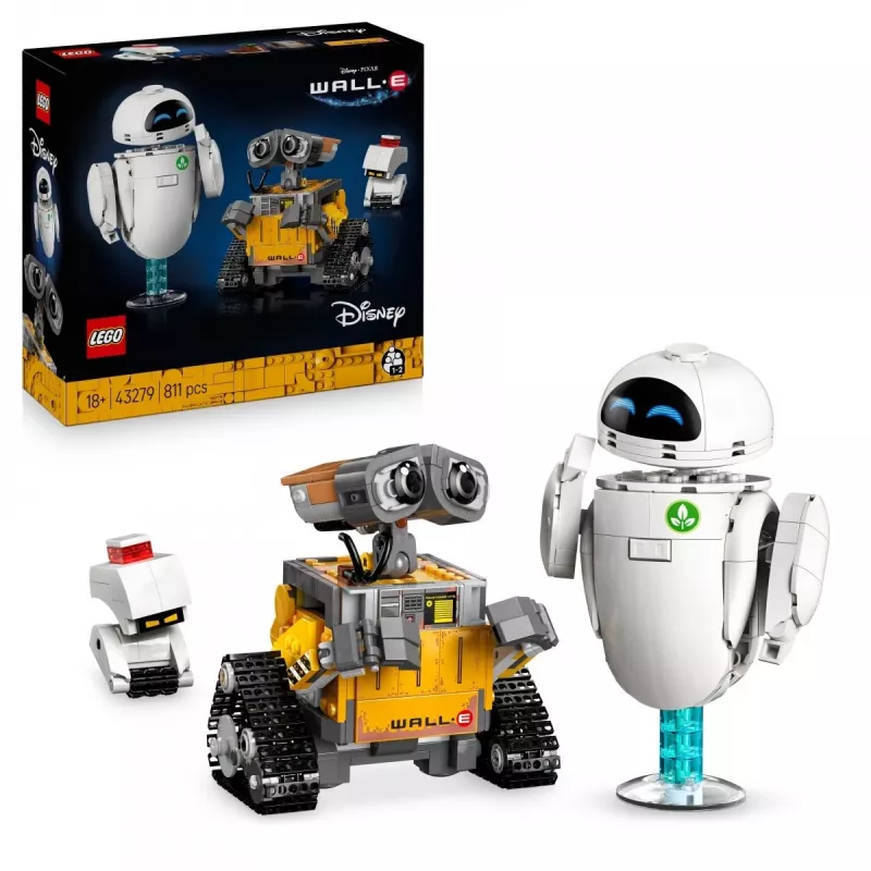 LEGO Disney Pixar 43279 WALL-E ir EVE statybinis konstruktorius, 811 detalių, 18+