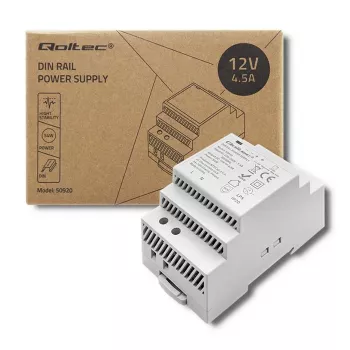 Maitinimo šaltinis DIN bėgiui QOLTEC 24V 2.5A 60W pilkas
