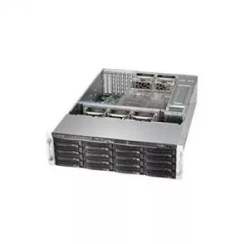 Super Micro Supermicro SC836 BE16-R920B - Stovo korpusas - montuojamas į stovą - 3U - Išplėstinis ATX - SAS - Karštai keičiamas 920 W - Juodas - USB/Serijinis (CSE-836BA-R920B)