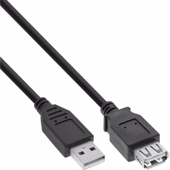 USB 2.0 prailginimo laidas InLine B-34610B USB-A kištukas į lizdą, juodas, 100 vnt. pakuotė