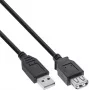 USB 2.0 prailginimo laidas InLine B-34610B USB-A kištukas į lizdą, juodas, 100 vnt. pakuotė