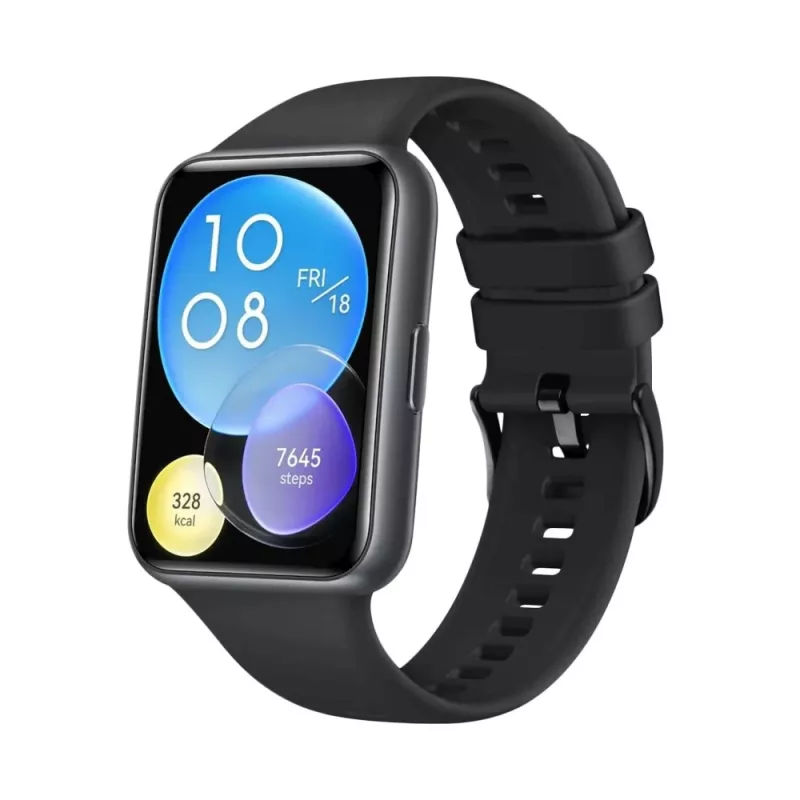 FIXED silikoninis dirželis Huawei Watch Fit 2 – juodas, minkštas, keičiamas