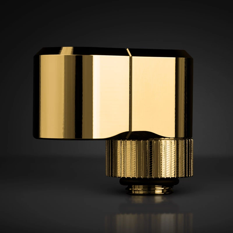 Adapteris EK Water Blocks Brass Gold 33mm dvigubas rotacinis poslinkis