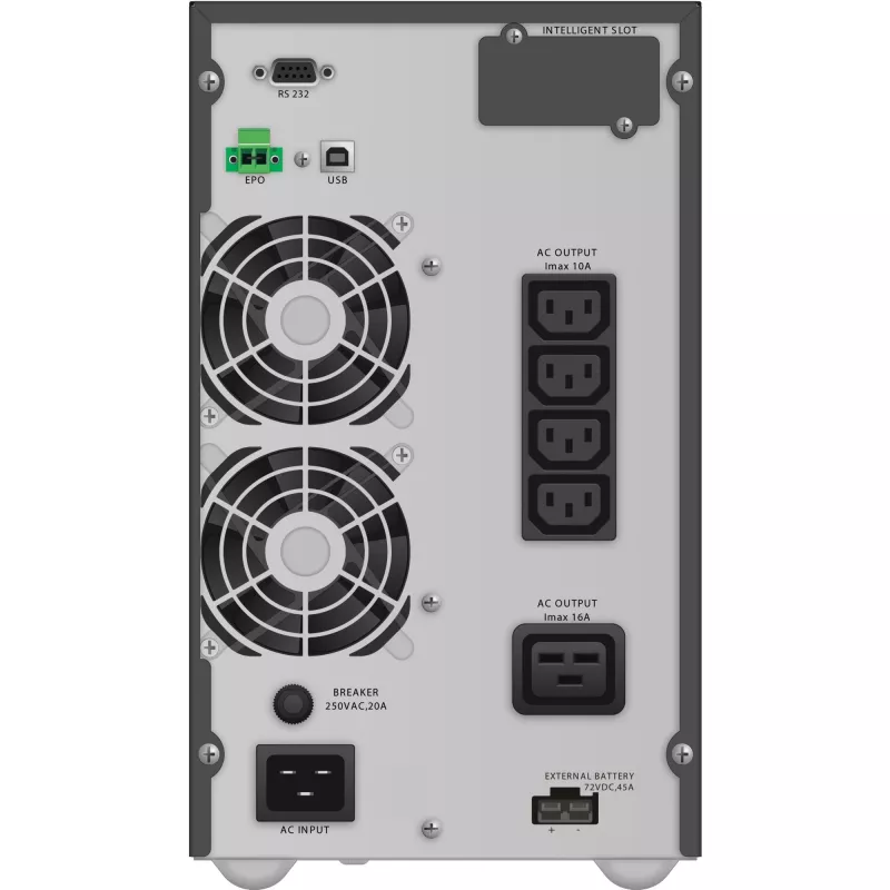 PowerWalker VFI 3000 TGB nepertraukiamo maitinimo šaltinis (UPS) 3 kVA / 2700 W, dvigubo keitimo (Online), 5 išėjimai