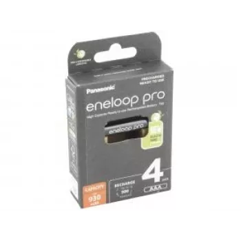 Panasonic eneloop pro AAA tipo įkraunamos baterijos, 900 mAh, 4 vnt.