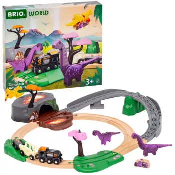 BRIO World Dinozaurų nuotykių rinkinys, traukinukas