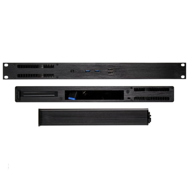 Akasa Galileo TU3 1U stovo korpusas Thin Mini-ITX, be ventiliatoriaus, OEM, juodas