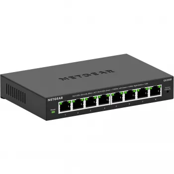 NETGEAR GS308E valdomas L2/L3 Gigabit Ethernet (10/100/1000) jungiklis, 8 prievadai, juodas