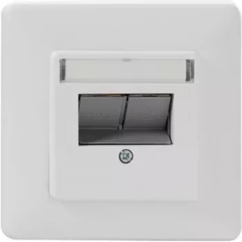 Rutenbeck UM-Cat.6A iso 10G-MD 2 Up rw 2 RJ45 kištukinis lizdas, dviejų prievadų, balta