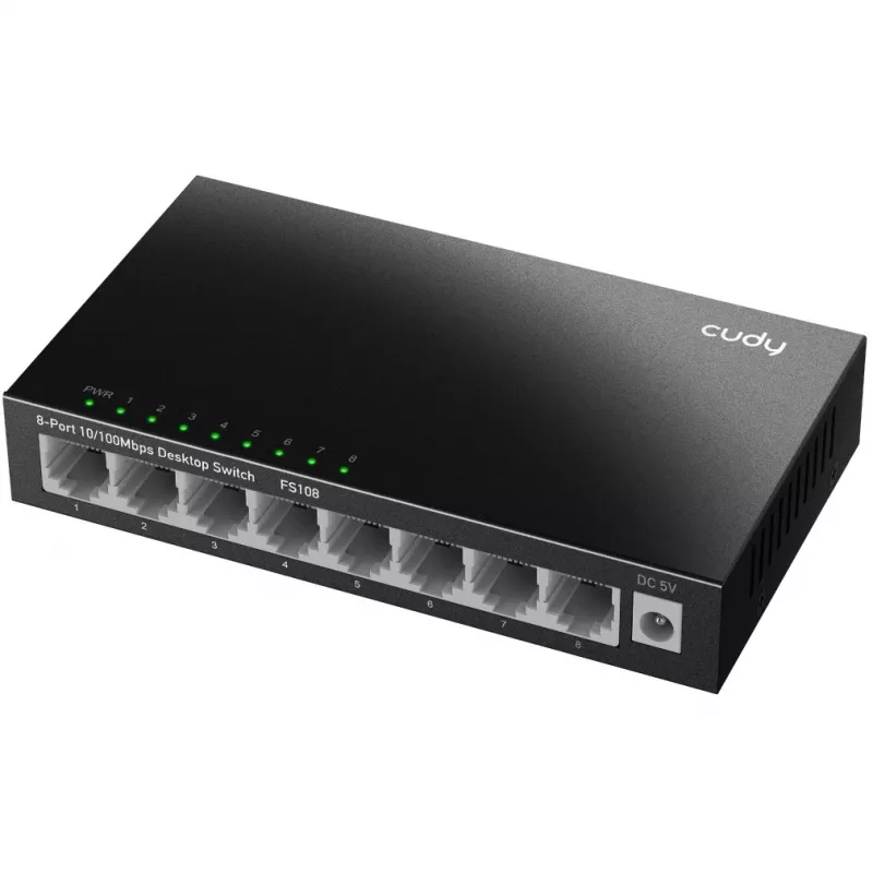 Nevaldomas jungiklis Cudy FS108 8 prievadai Fast Ethernet 10/100 juodas