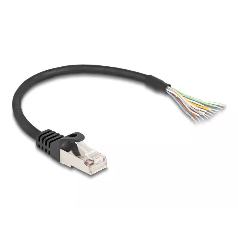 DeLOCK RJ50 kištukas į atvirus laidų galus S/FTP 0,25 m juodas