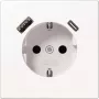 Kištukinis lizdas Type F Jung LS1520-15CAWW, 16 A, 50/60 Hz, IP20, plastikinis korpusas, USB 5 V