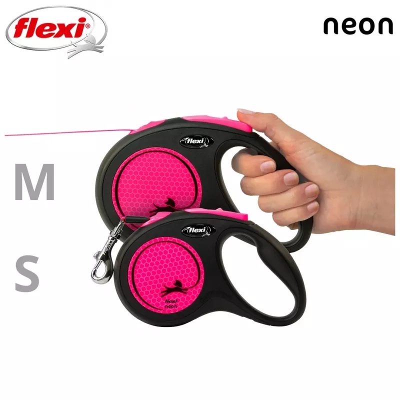 Flexi New Neon S 5 m šuns užtraukiamas pavadėlis