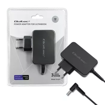Maitinimo adapteris QOLTEC 51033 nešiojamiesiems kompiuteriams, 45 W, 19,5 V, 2,31 A, 220–240 V, vidaus naudojimui, juodas, 1,7 m laidas