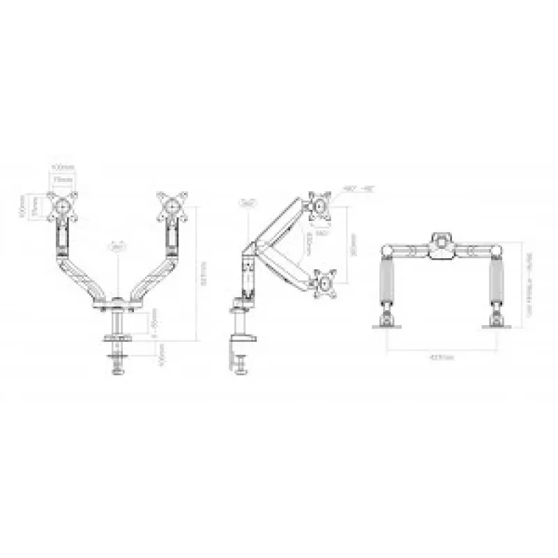 Stalinis laikiklis dviems LED/LCD monitoriams 10-32 col. L-18GD ART 9 kg 2xUSB 3.0