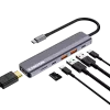 USB Type-C stotelė CANYON DS-17 — HDMI, USB 3.2 Gen 1 A, USB-C, MicroSD, 10000 Mbit/s, pilka