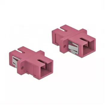 Skaidulinio optinio ryšio adapteris SC motina–motina DELOCK 85995, violetinis, 4 vnt. pakuotė