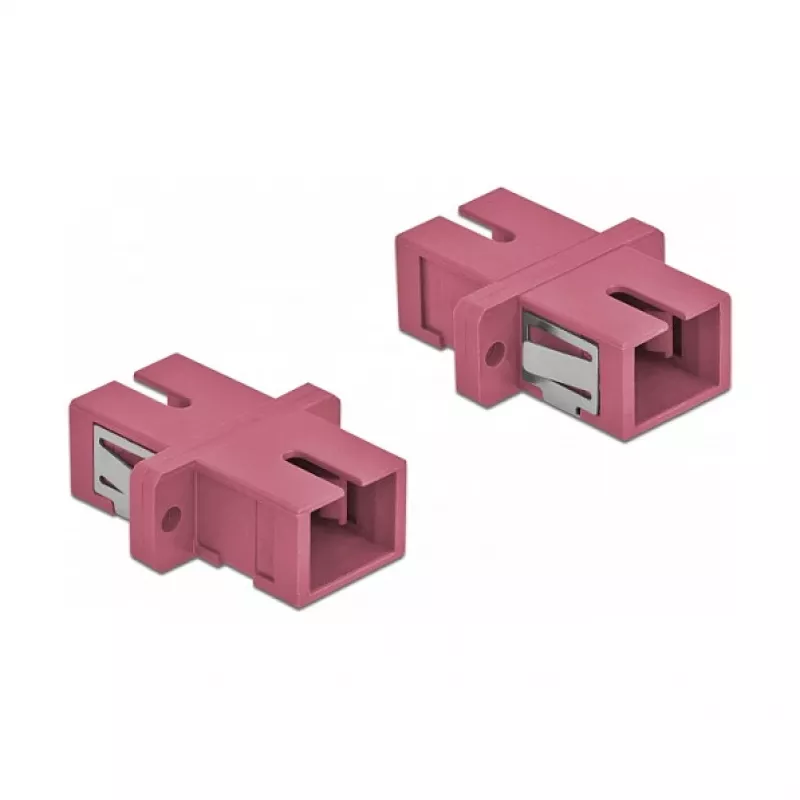 Skaidulinio optinio ryšio adapteris SC motina–motina DELOCK 85995, violetinis, 4 vnt. pakuotė