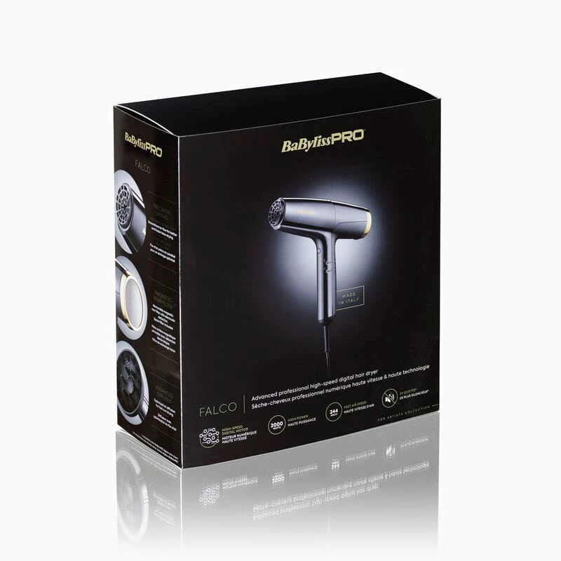 BaByliss Falco BAB8550E Profesionalus plaukų džiovintuvas 2000 W Juodas