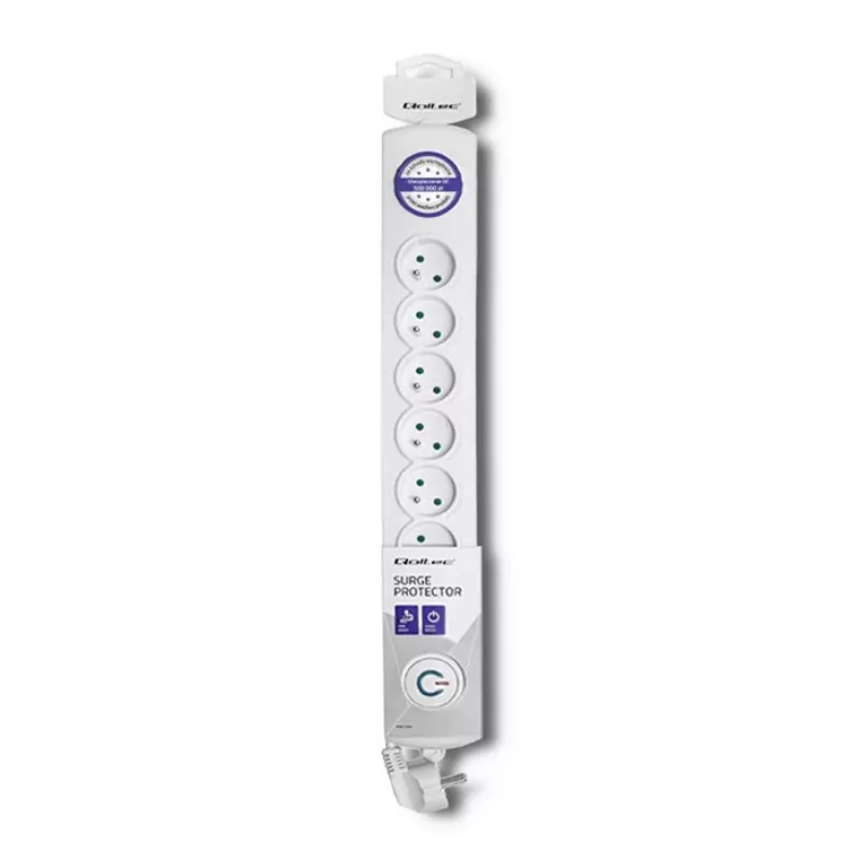 Apsauginis įtampos filtras Qoltec 50293 Baltas 8 AC lizdai 230 V