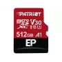 PATRIOT EP 512GB MicroSDXC atminties kortelė UHS-I U3 V30 A1, 90 MB/s skaitymas, su adapteriu