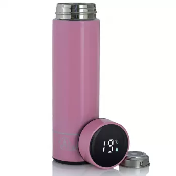 Extralink Smart Travel Termosas su LED Ekranu, Rožinis