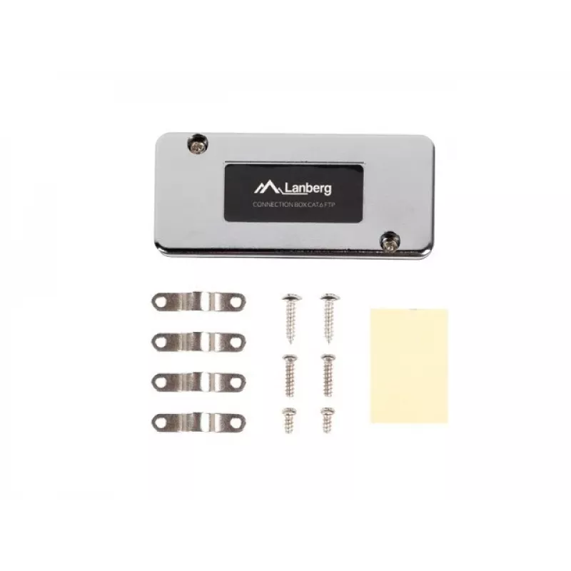 LANBERG PLC-6SL1-S jungiamoji dėžutė, Cat6 S/FTP (S-STP), sidabrinė, 82×35×23 mm