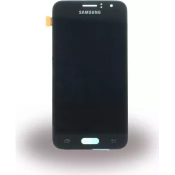 Samsung Galaxy J1 2016 ekrano dalių rinkinys GH97-18224C, juodas, jutiklinio ekrano keitimas